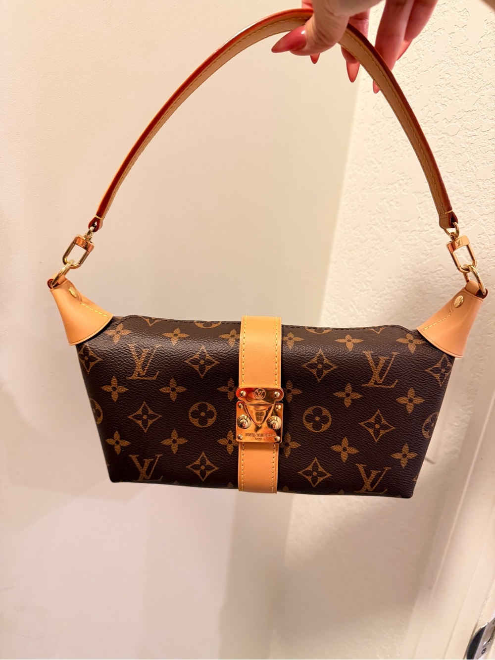 Louis Vuitton Monogram Mini Shoulder Bag in Brown and Natural Vachetta